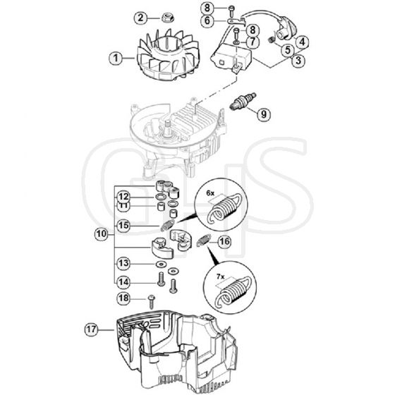 Genuine Stihl HS81 T / B - Ignition System, Clutch