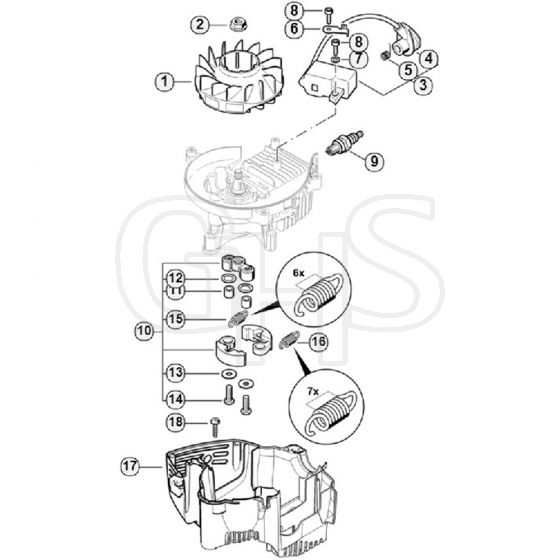 Genuine Stihl HS81 TC-E / B - Ignition System, Clutch