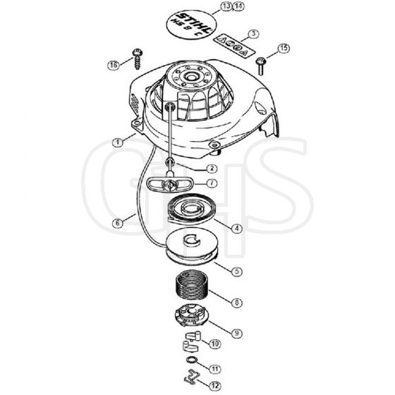 Genuine Stihl HS81 TC-E / D - Rewind Starter ErgoStart/Easy2Start