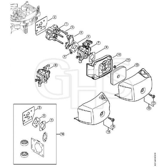 Genuine Stihl HS82 R / E - Spacer Flange, Air Filter