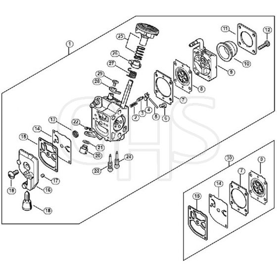 Genuine Stihl HS82 R / F - Carburettor 4237/21