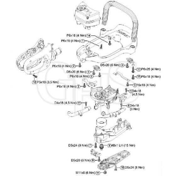 Genuine Stihl HS82 R / W - Tightening Torques