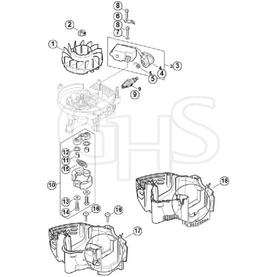 Genuine Stihl HS82 T / B - Ignition System, Clutch