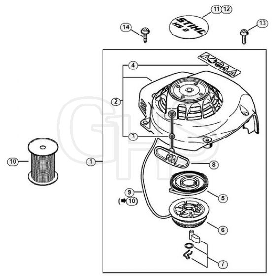 Genuine Stihl HS82 T / C - Rewind Starter