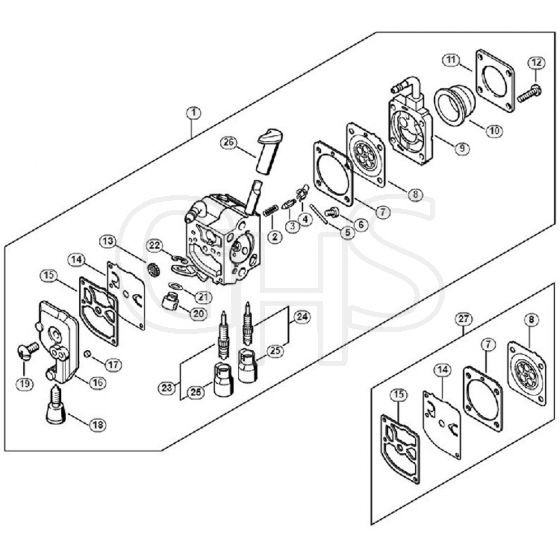 Genuine Stihl HS82 T / G - Carburettor C1Q-S292 (40.2018)