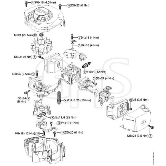 Genuine Stihl HS82 T / V - Tightening Torques