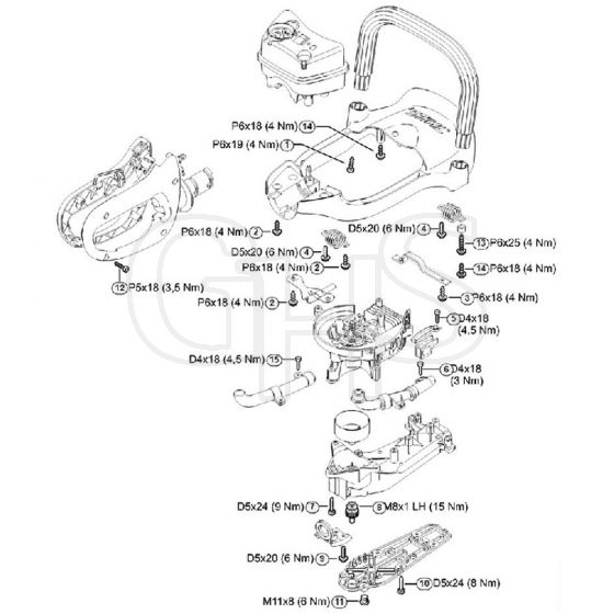 Genuine Stihl HS82 T / W - Tightening Torques