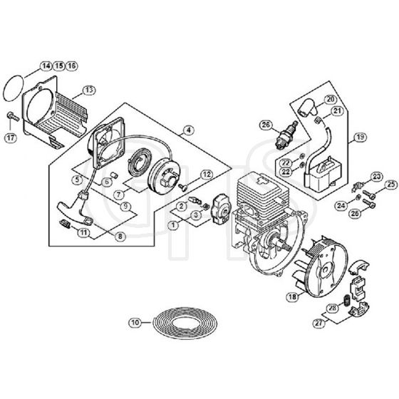 Genuine Stihl HS85 / B - Rewind Starter, Ignition System