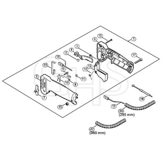 Genuine Stihl HS85 / M - Control Handle HS 85 (19.2002)