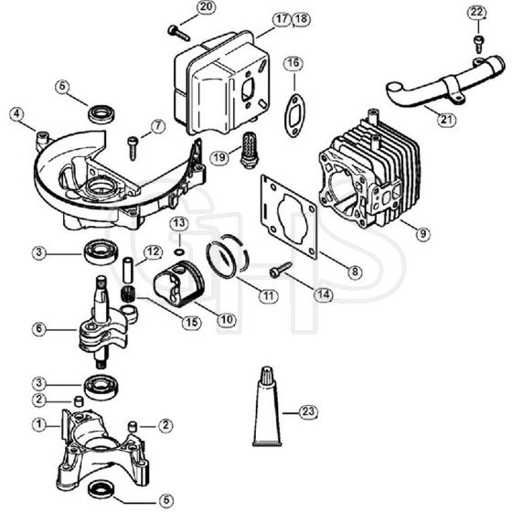 Genuine Stihl HS86 R / A - Crankcase, Cylinder