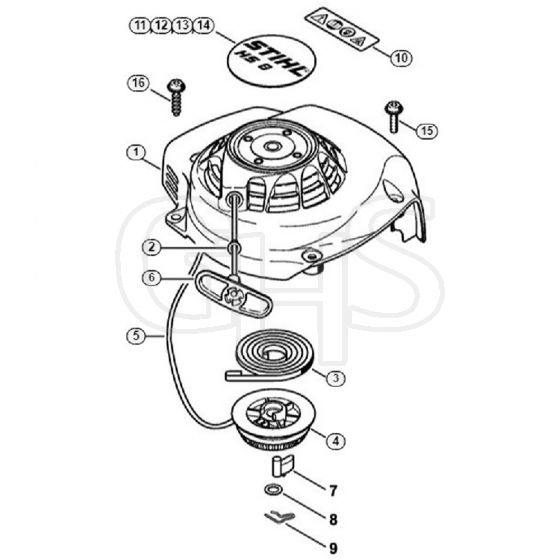 Genuine Stihl HS86 R / C - Rewind Starter