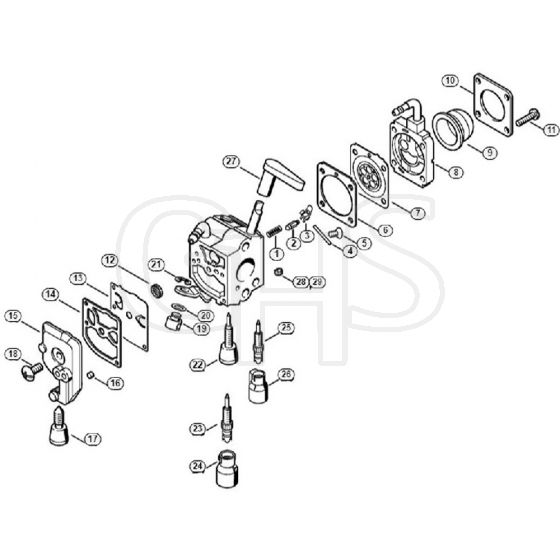 Genuine Stihl HS86 R / F - Carburettor C1Q-S225, -S218, -S196, -S197, -S105, -S111, -S115, -S116