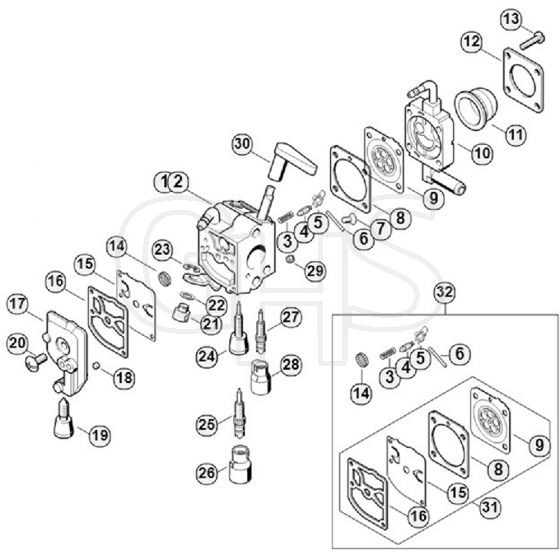 Genuine Stihl HS86 R / G - Carburettor C1Q-S198, C1Q-S140