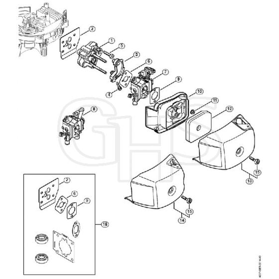 Genuine Stihl HS87 R / D - Spacer Flange, Air Filter