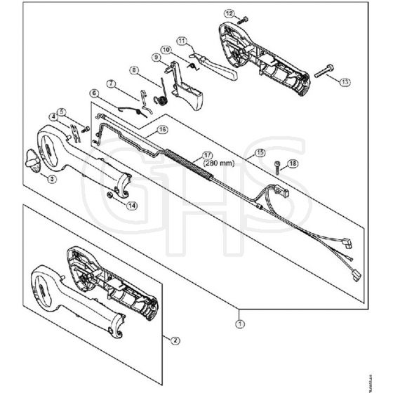 Genuine Stihl HS87 R / H - Control Handle HS 87