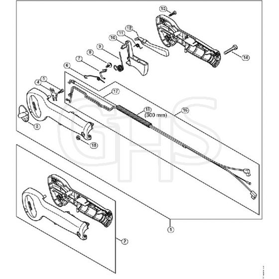 Genuine Stihl HS87 R / J - Control Handle HS 87 (41.2018)