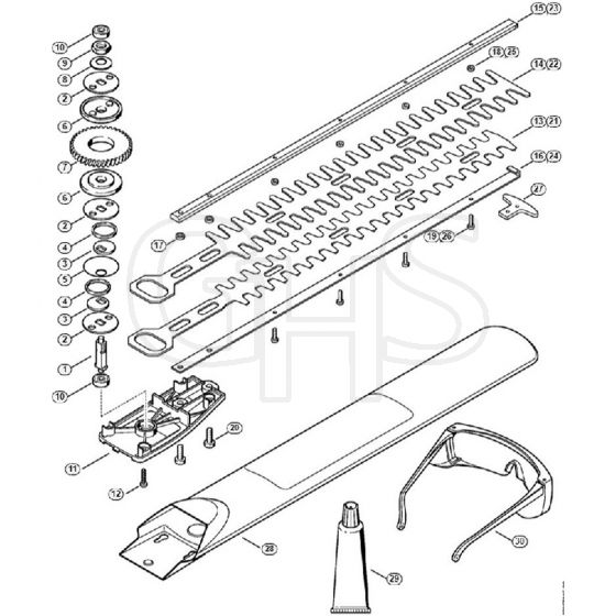 Genuine Stihl HSE41 / C - Gear head, Cutter bar