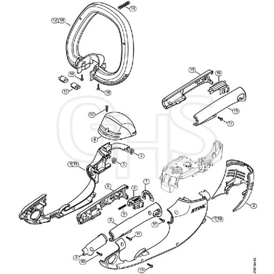 Genuine Stihl HSE71 / A - Motor housing