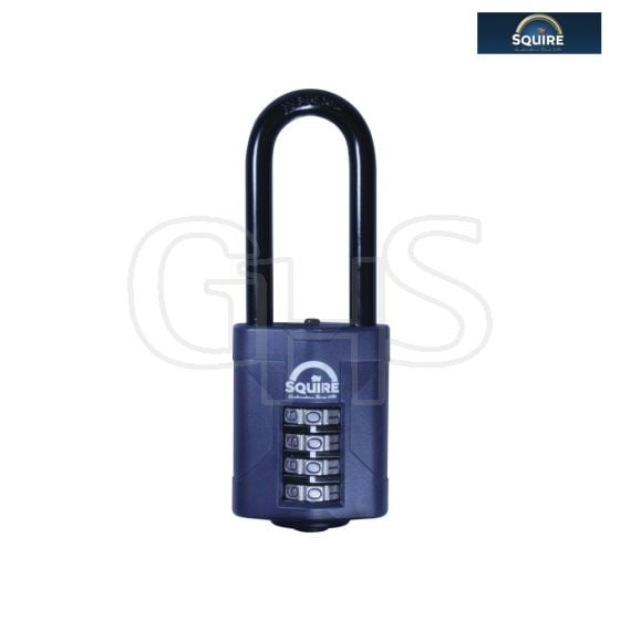 Henry Squire CP50/2.5 Combination Padlock 4-Wheel 50mm Extra Long Shackle 63.5mm - CP50/2.5