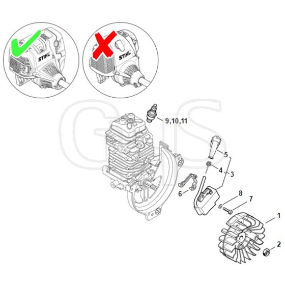 Stihl HT134 - Ignition System - Parts Diagram