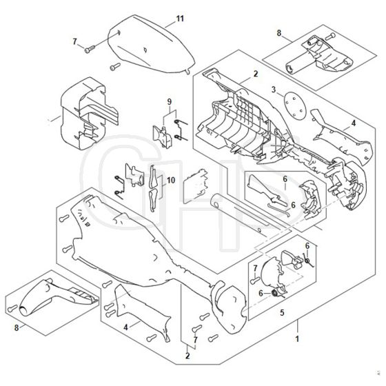 Stihl HTA66 - Handle Housing - Parts Diagram