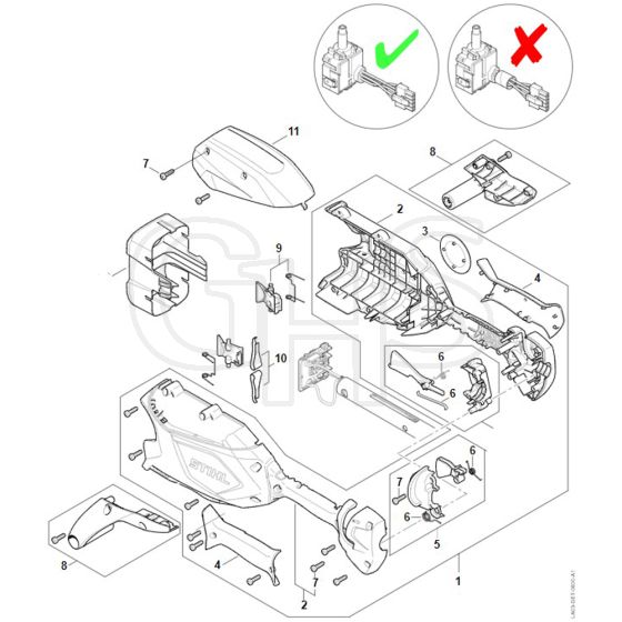 Stihl HTA86 - Handle Housing - Parts Diagram