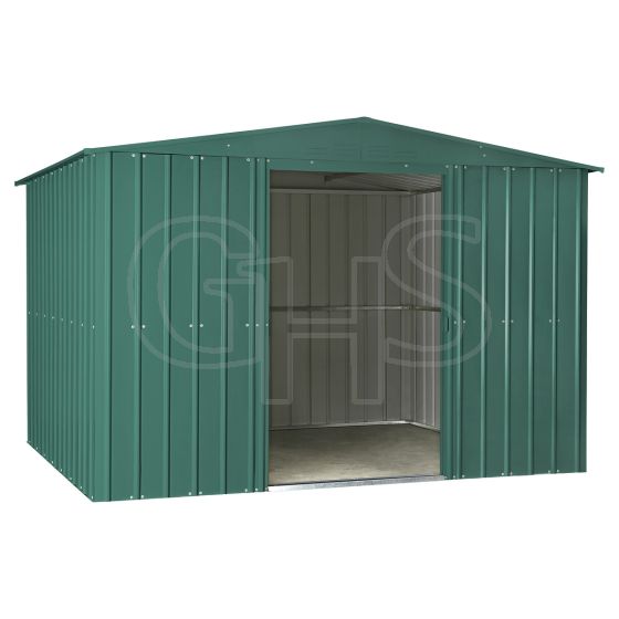 Globel 10x12ft Apex Metal Garden Shed - Green