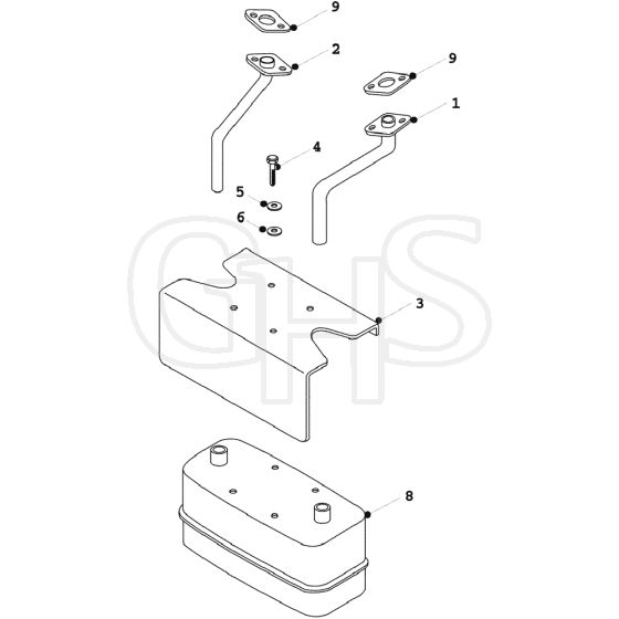 Countax K12.5 K15 - - 16 Twin Cylinder Exhaust System