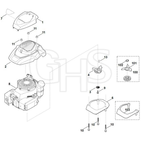 Viking LB540.1 - Engine - Parts Diagram