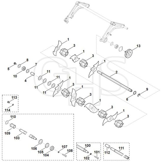 Viking LB540 - Scarifying Unit - Parts Diagram