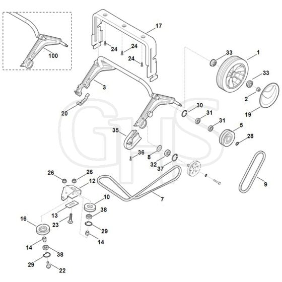 Viking LB540 - Shaft, Drive - Parts Diagram