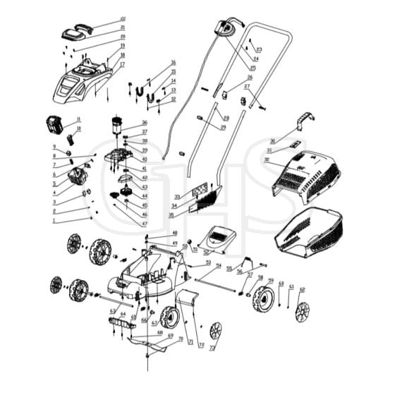 Sovereign 18V Cordless LM32H Mower - 555376