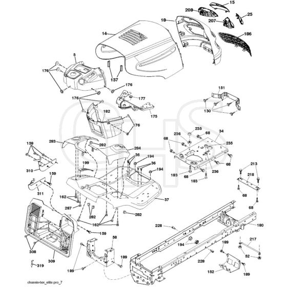 McCulloch M11577RB - 96041012300 - 2010-03 - Chassis & Enclosures Parts Diagram