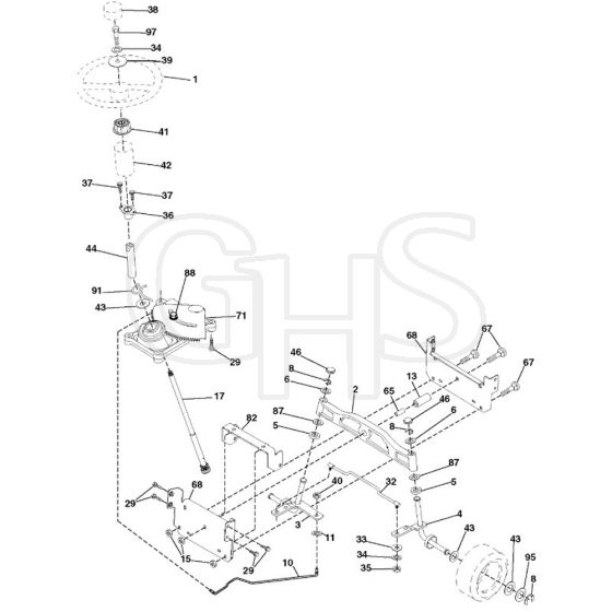 McCulloch M12592RB - 96061016903 - 2010-03 - Steering Parts Diagram