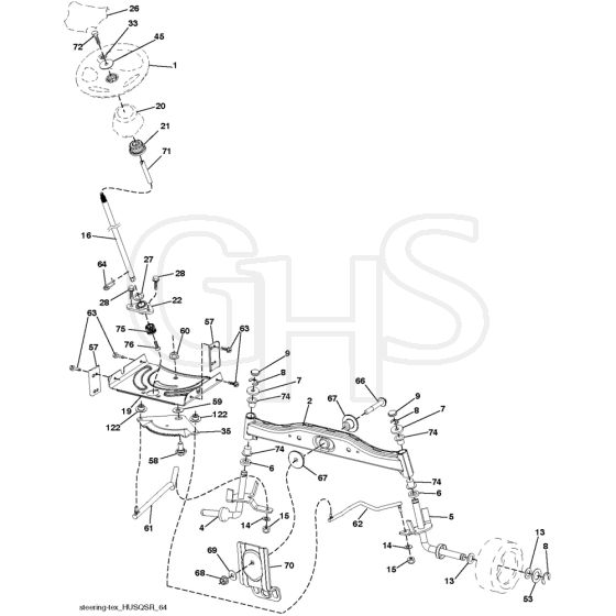 McCulloch M145107T - 96041035400 - 2013-05 - Steering Parts Diagram