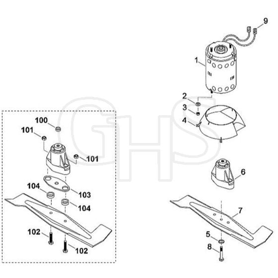 Viking MA450 - Engine - Blade - Parts Diagram