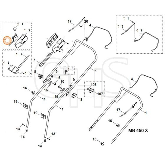 Viking MB450 X - Handle - Parts Diagram