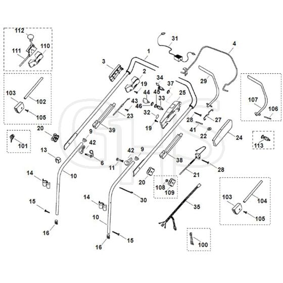 Viking MB455 E - Handle - Parts Diagram