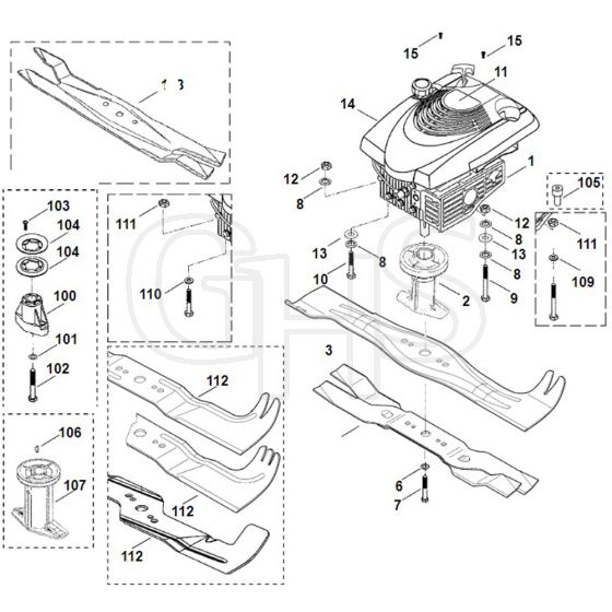 Viking MB505 - Engine - Blade - Parts Diagram