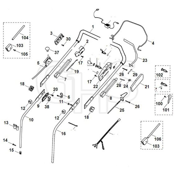 Viking MB505 - Handle - Parts Diagram