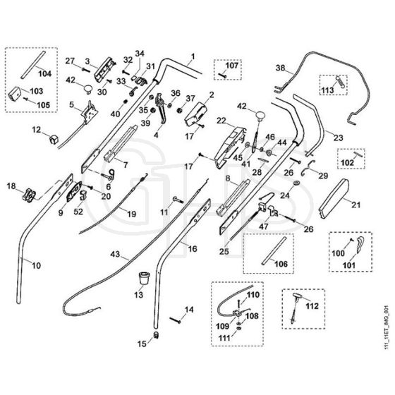 Viking MB505 S - Handle - Parts Diagram