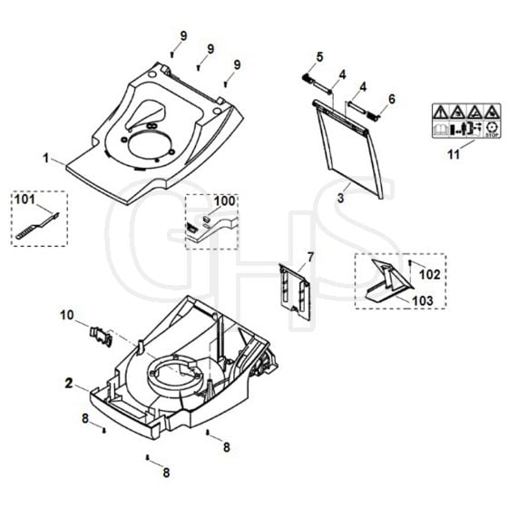 Viking MB555 C - Housing - Parts Diagram