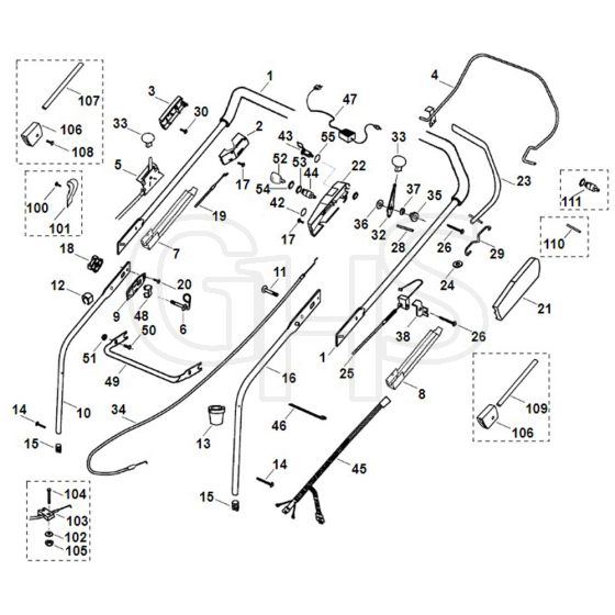 Viking MB555 E - Handle - Parts Diagram