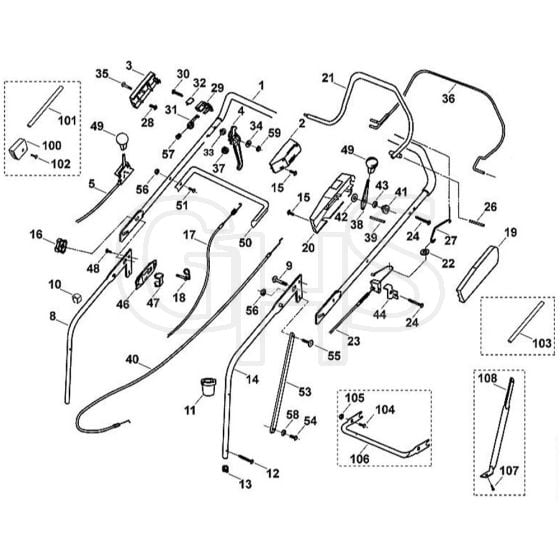 Viking MB555 PRO - Handle - Parts Diagram