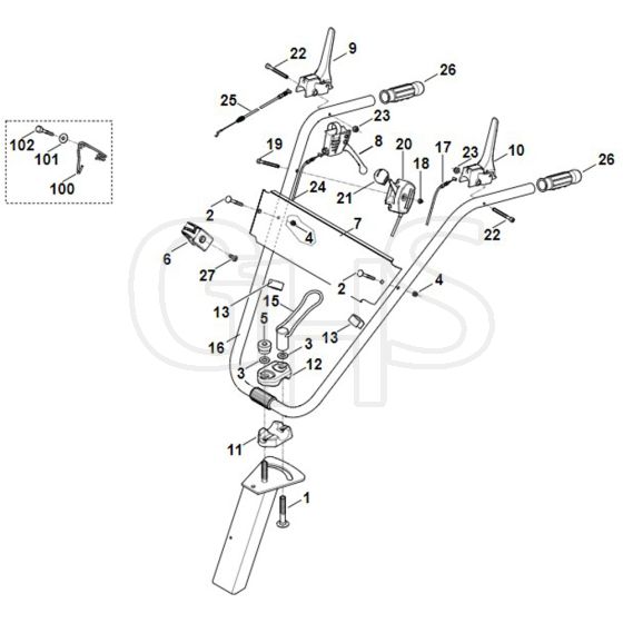 Viking MB6 RH - Handle - Parts Diagram