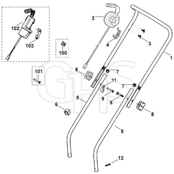 Viking ME360 - Handle - Parts Diagram