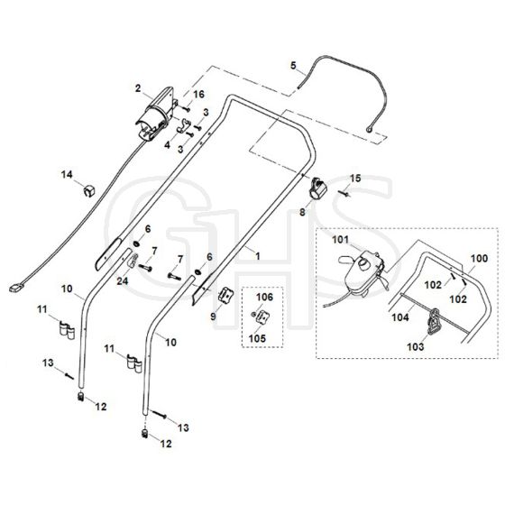 Viking ME400 M - Handle - Parts Diagram