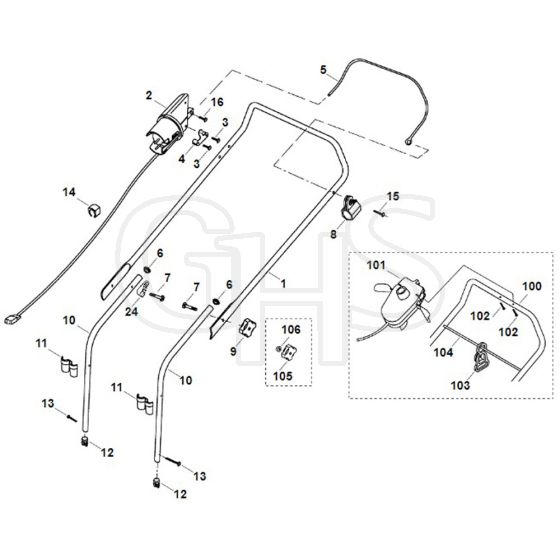 Viking ME450 M - Handle - Parts Diagram