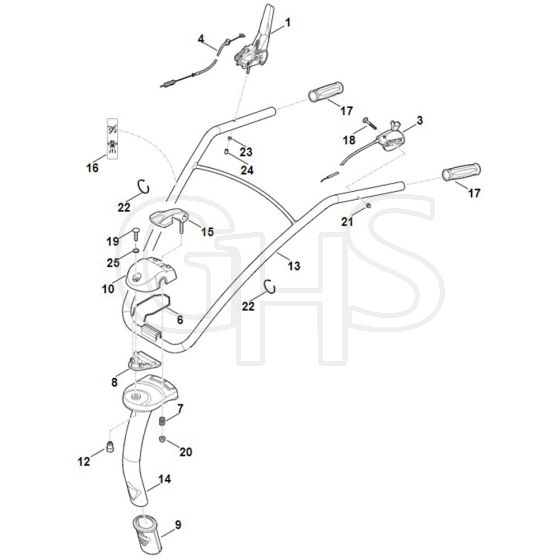 Stihl MH445.1 - Handle - Parts Diagram