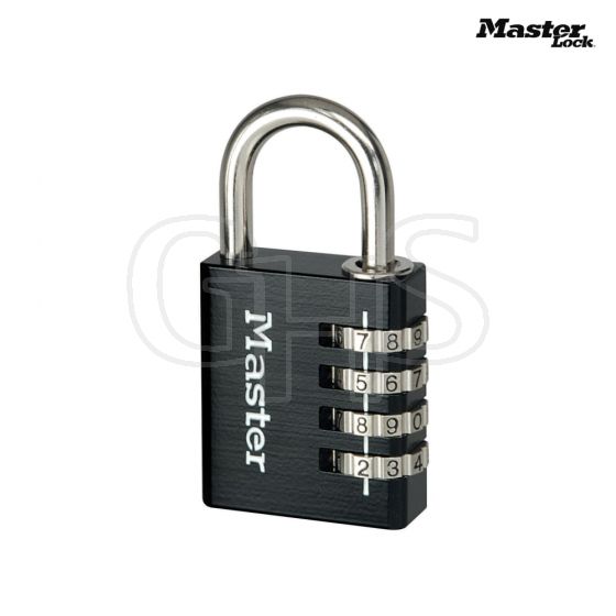 Master Lock Black Finish 40mm 4-Digit Combination Padlock - 7640EURDBLK